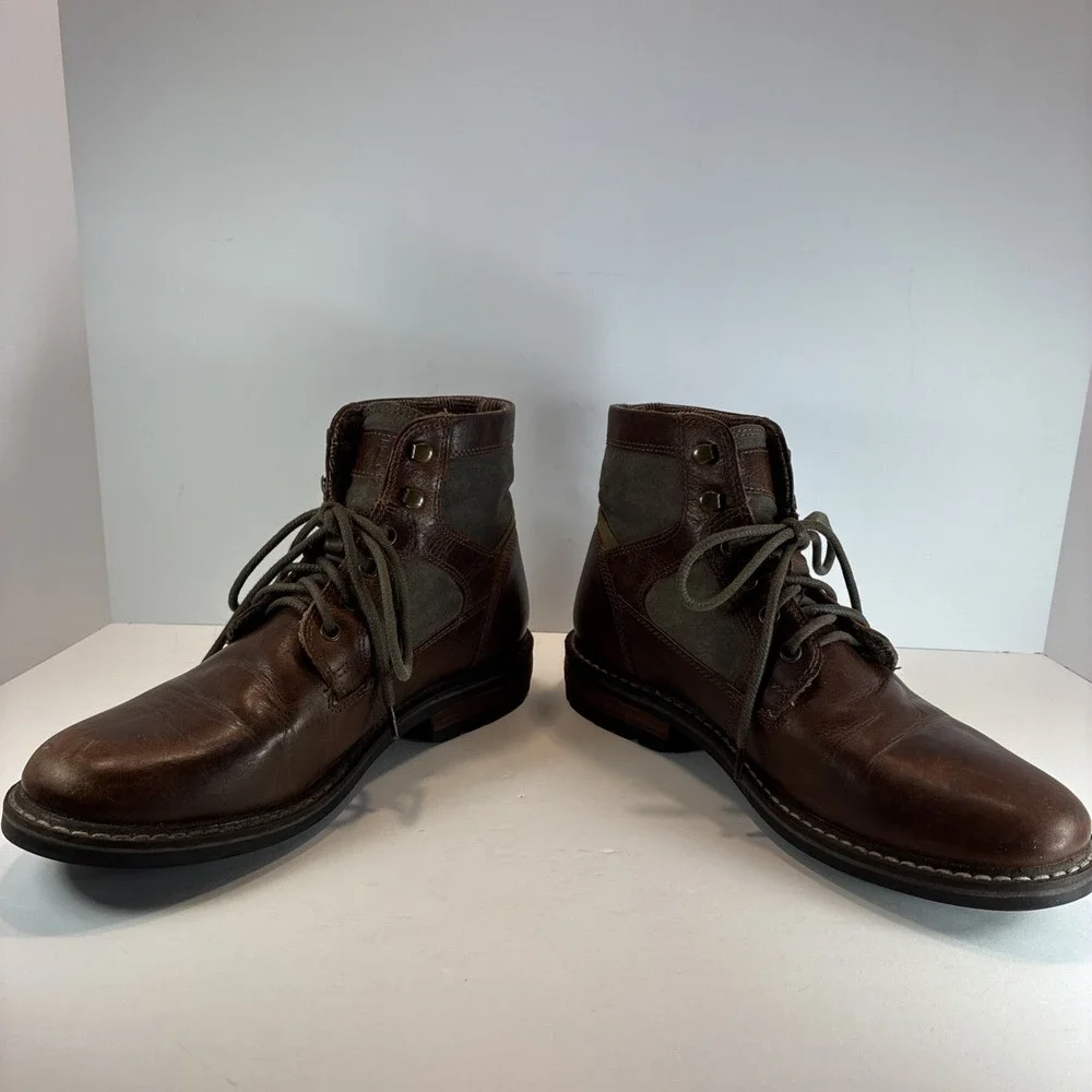 Men's 9.5 Boots Crevo Chestnut Brown Leather Boots Reginald 200 GUC Shearling